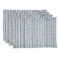Blue Lines Woven Placemats, Set of 4
