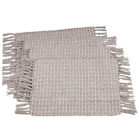 Gray Woven Dashed Placemats, Set of 4