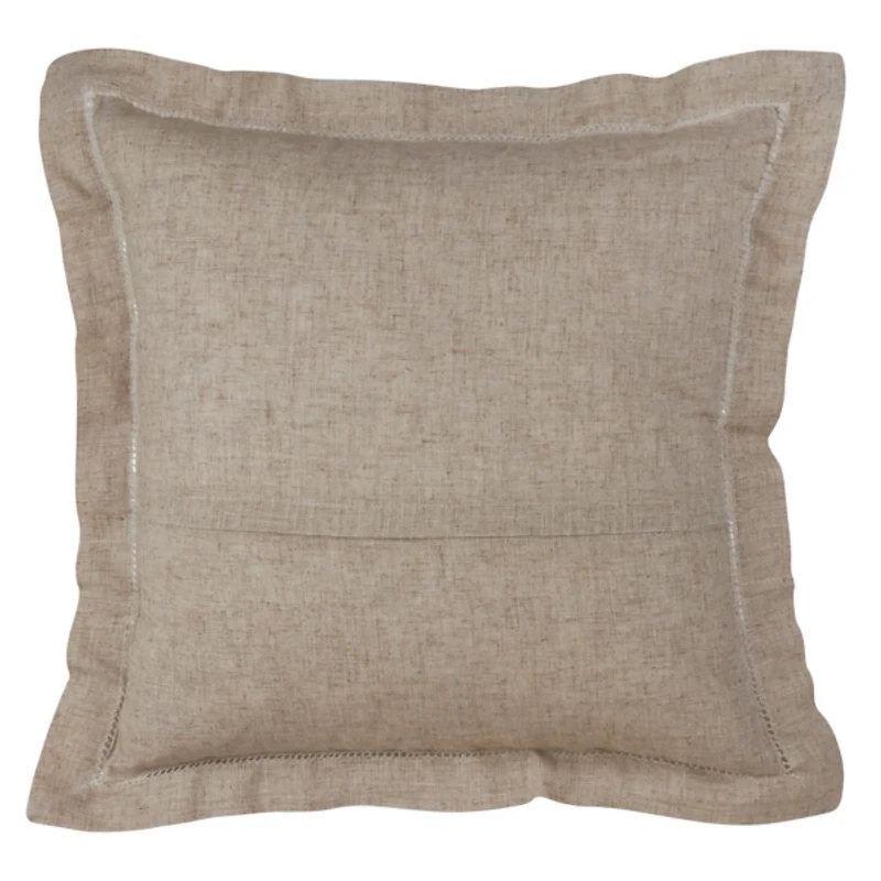 Natural Linen Down Hemstitched Pillow, 20 in.