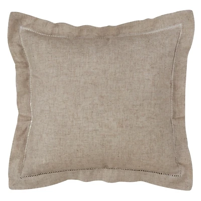 Natural Linen Down Hemstitched Pillow, 20 in.