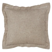 Natural Linen Down Hemstitched Pillow, 20 in.