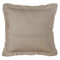 Natural Rustic Hemstitched Throw Pillow