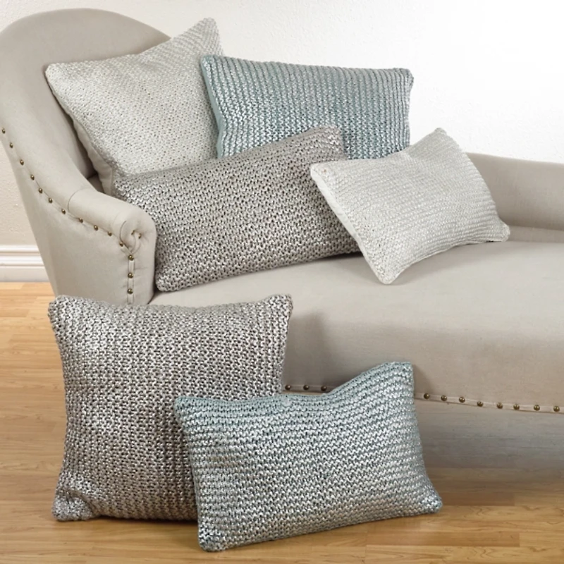 Ivory Chunky Woven Knitted Pillow