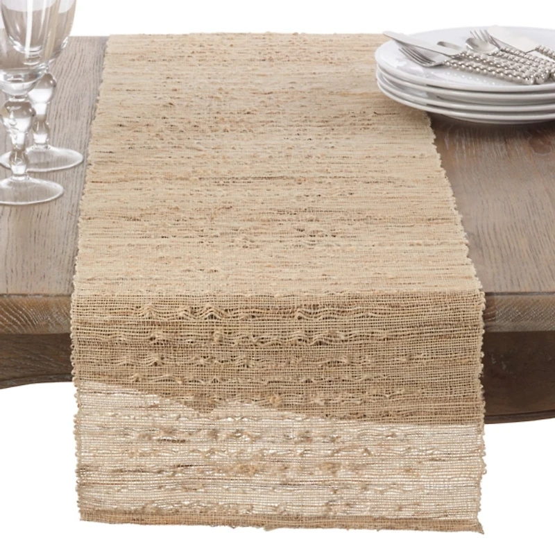 Natural Woven Nubby Ramie Table Runner