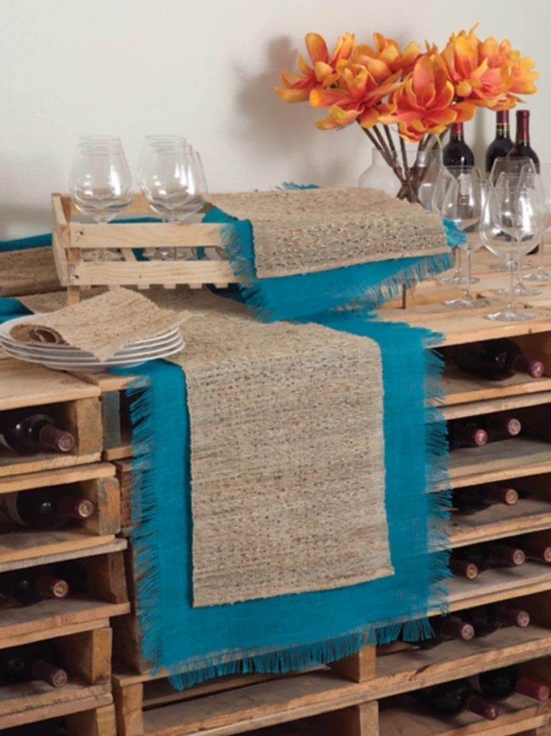 Natural Woven Nubby Ramie Table Runner