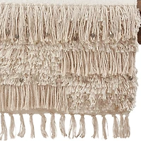 Gray Sequin Fringe Cotton Table Runner