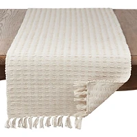 Natural Dashed Woven Long Cotton Runner