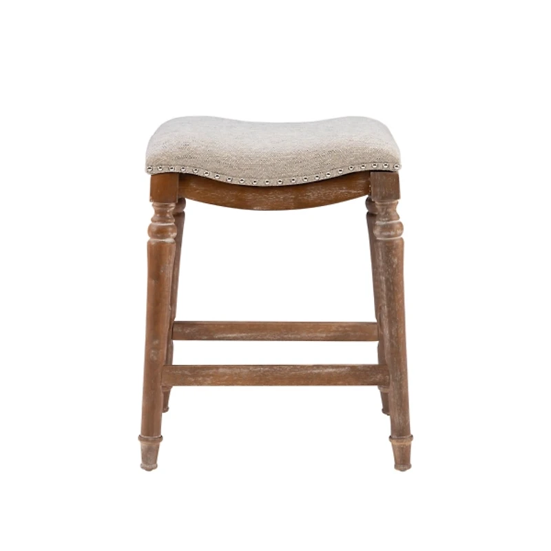 Hazelnut Upholstered Curved Seat Counter Stool