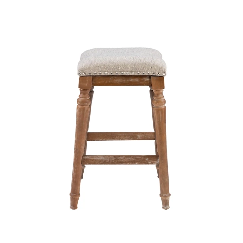 Hazelnut Upholstered Curved Seat Counter Stool