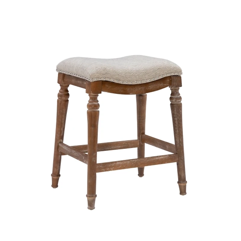 Hazelnut Upholstered Curved Seat Counter Stool