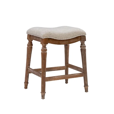 Hazelnut Upholstered Curved Seat Counter Stool