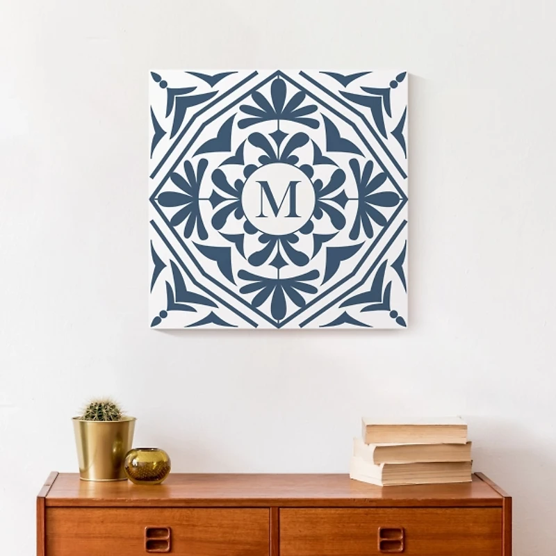 Personalized Blue Tile Monogram Wall Plaque
