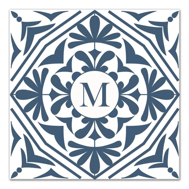 Personalized Blue Tile Monogram Wall Plaque