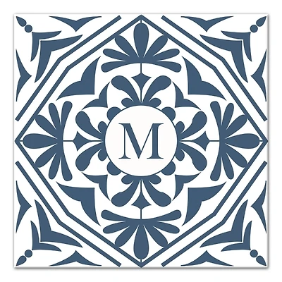 Personalized Blue Tile Monogram Wall Plaque