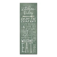 Personalized Kitchen Rules Canvas Wall Plaque