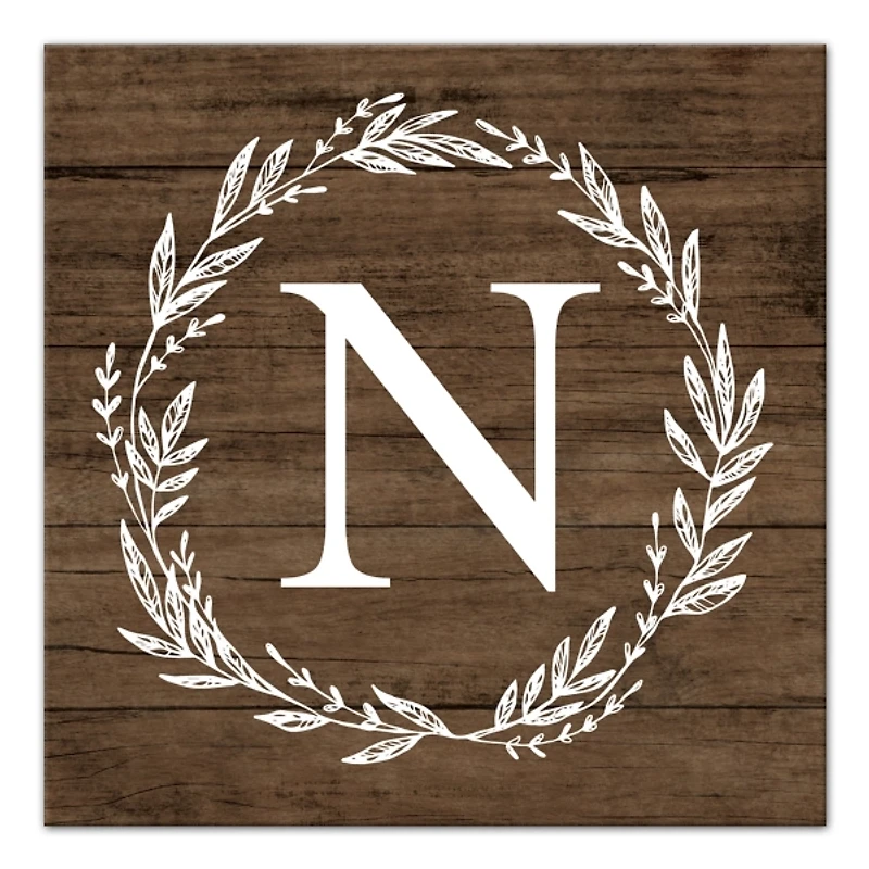 Personalized Shiplap Wreath Canvas Wall Plaque