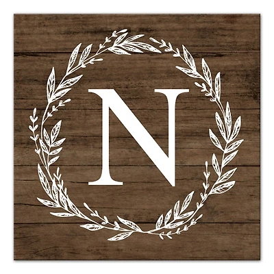 Personalized Shiplap Wreath Canvas Wall Plaque