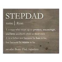 Personalized Stepdad Definition Canvas Wall Plaque