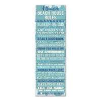 Personalized Beach House Rules Canvas Wall Plaque