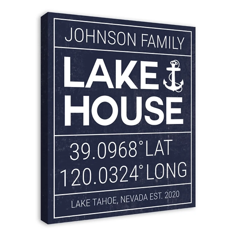 Personalized Lake House Canvas Wall Plaque