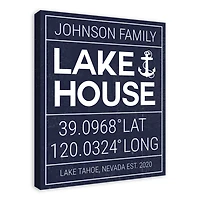 Personalized Lake House Canvas Wall Plaque