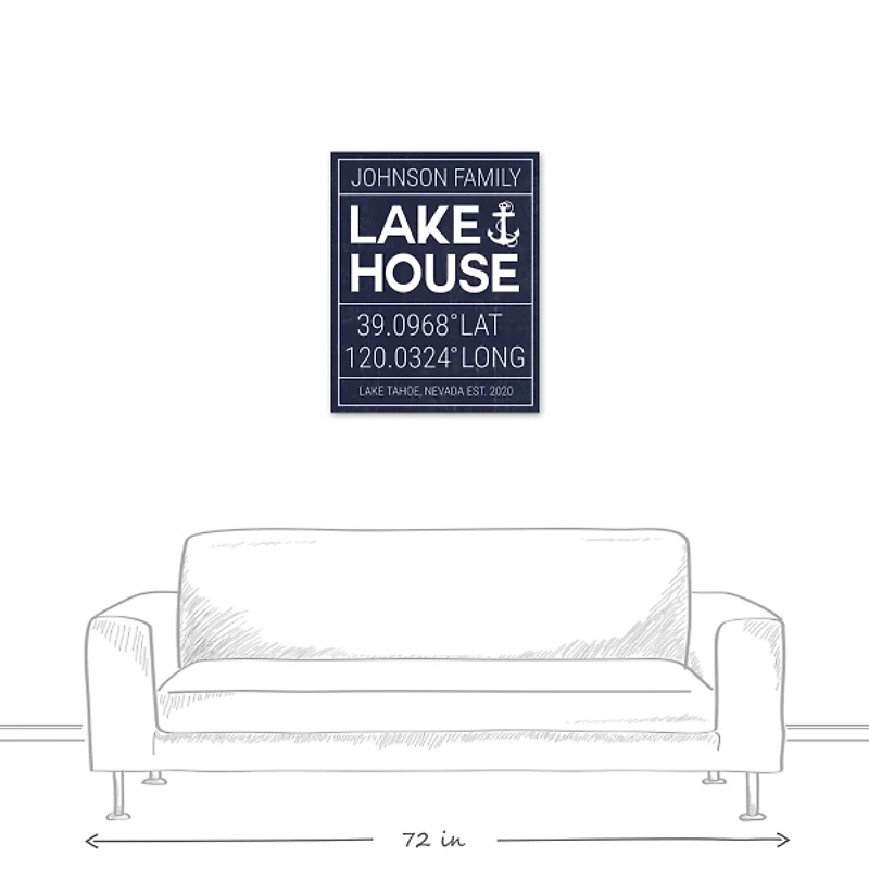Personalized Lake House Canvas Wall Plaque
