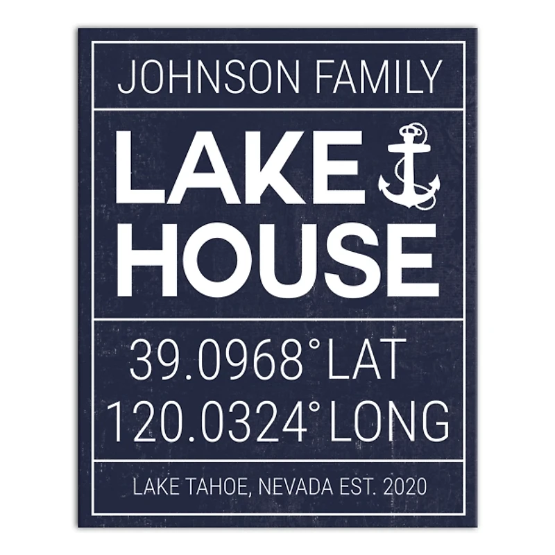 Personalized Lake House Canvas Wall Plaque