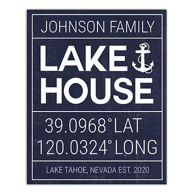 Personalized Lake House Canvas Wall Plaque