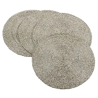 Silver Glass Beaded Placemats, Set of 4