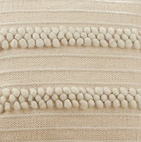 Ivory Striped Pom Pom Pillow