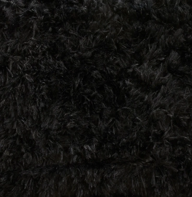 Black Faux Fur Throw Pillow