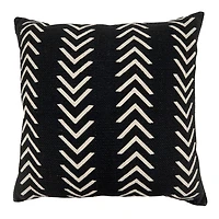 Woven Black and White Chevron Throw Pillow