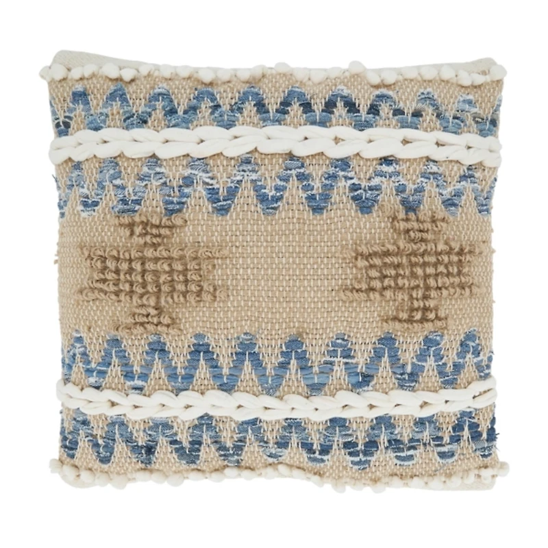 Natural Multi Texture Chindi Jute Pillow