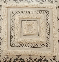 Tufted Geo Boarder Cotton Throw Pillow