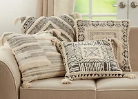 Tufted Geo Boarder Cotton Throw Pillow