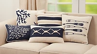 Nautical Rope Stripes Throw Pillow