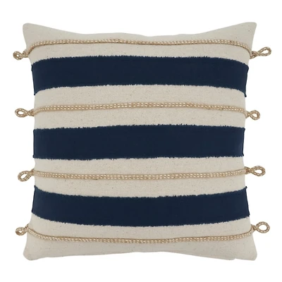 Nautical Rope Stripes Throw Pillow