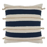 Nautical Rope Stripes Throw Pillow
