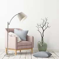 Brushed Silver Adjustable Arm Floor Lamp
