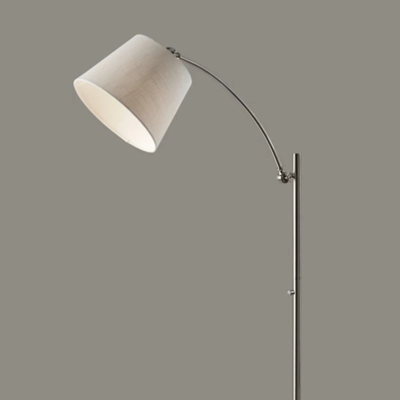 Brushed Silver Adjustable Arm Floor Lamp