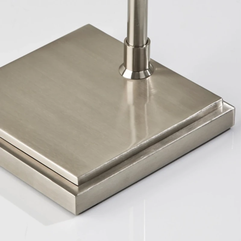 Brushed Silver Adjustable Arm Floor Lamp