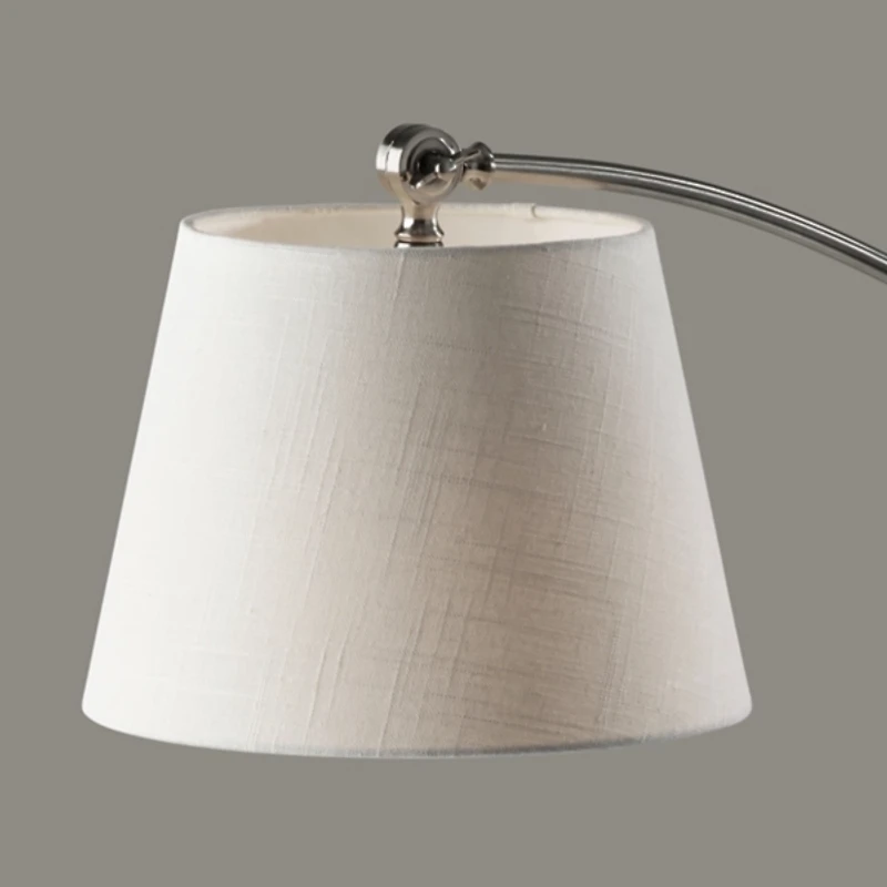 Brushed Silver Adjustable Arm Floor Lamp