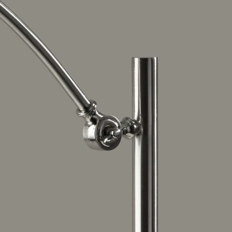Brushed Silver Adjustable Arm Floor Lamp
