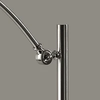 Brushed Silver Adjustable Arm Floor Lamp