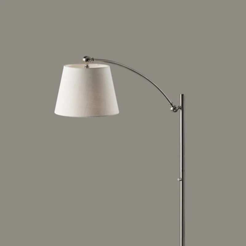 Brushed Silver Adjustable Arm Floor Lamp