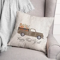 Happy Fall Y'all Pumpkin Truck Pillow
