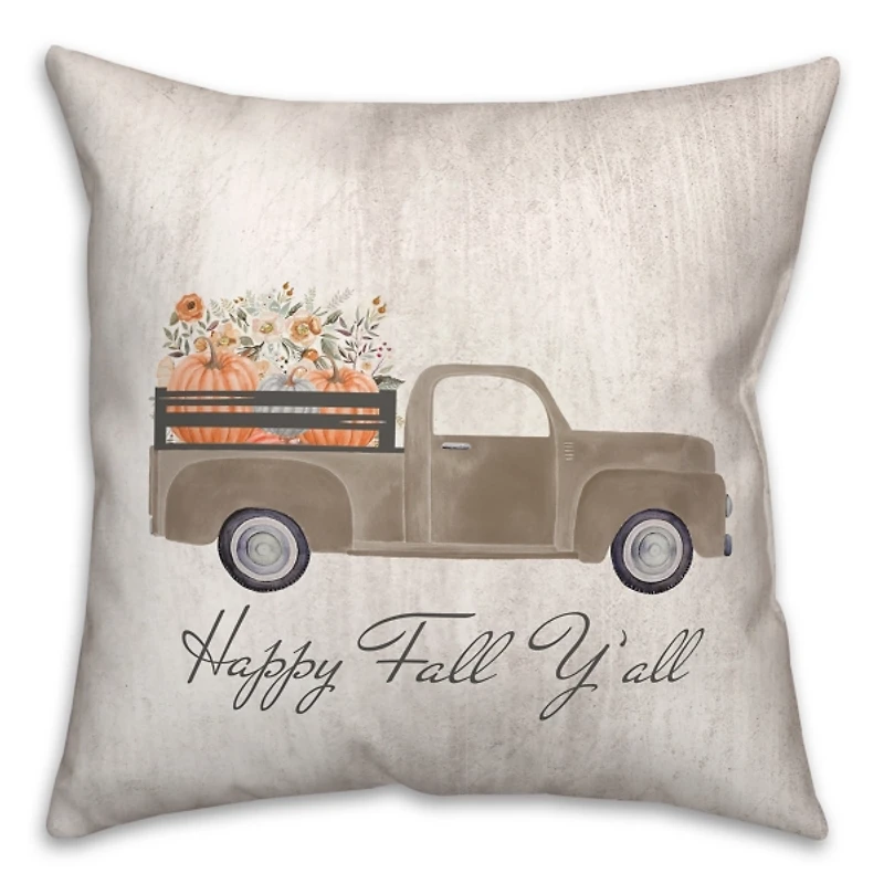 Happy Fall Y'all Pumpkin Truck Pillow