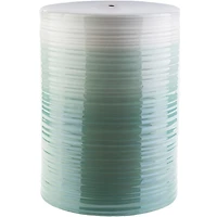 Ombre Turquoise Ripple Garden Stool