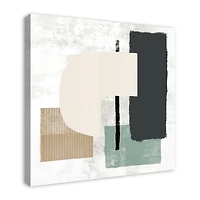 Gray and Green Abstract Geometric Canvas Wall Art