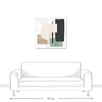 Gray and Green Abstract Geometric Canvas Wall Art